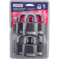 Навесные замки Apecs PD-01-50-Blister 6Locks+5Keys 28742