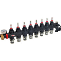 Коллекторная группа FV-PLAST полимер 1хPUSH-16 8 выходов, с расходомерами, воздухоотводчиками AA906002108