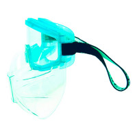 Защитные закрытые очки с непрямой вентиляцией РОСОМЗ ЗН11 PANORAMA, super PC, с щитком защитным 21130+00777