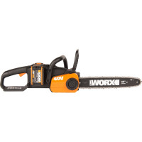 Бесщеточная цепная аккумуляторная пила WORX 40 В, 2х2.0 А*ч, двойное ЗУ 2x2A WG384E