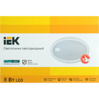 Светильник IEK ДПО 5020, LED, 8вт, 4000K, IP65, овал, белый LDPO0-5020-08-4000-K01