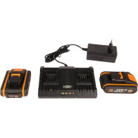 Комплект: Двойное зарядное устройство WORX WA3869 + 2 АКБ 2.0 А/ч