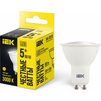 Лампа IEK LED, PAR16, софит, 5вт, 230В, 3000К, GU10 LLE-PAR16-5-230-30-GU10
