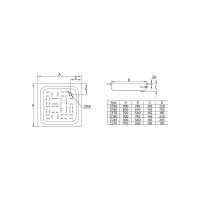 Поддон BLB стальной, 90x90x16 см, квадратный CF90 00017451