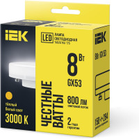 Лампа IEK LED T75 таблетка 8вт 230В 3000К GX53 LLE-T80-8-230-30-GX53