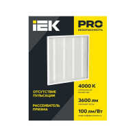 LED панель IEK ДВО 6561-P, 36вт, 4000К, 595х595х20, призма LDVO2-6561-36-4000-U-K01