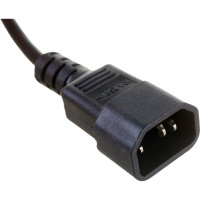 Шнур питания LANMASTER C13-C14, 3х0.75, 220В, 10А, черный, 2 метра LAN-PPM-10A-2.0 LAN-PP13/14-2.0-BK