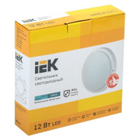 Светильник IEK, LED ДПО 4002 12вт IP54 4000K круг белый LDPO0-4002-12-4000-K01