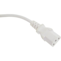 Шнур питания LANMASTER C13-C14, 3х0.75, 220В, 10А, белый, 1 метр LAN-PP13/14-1.0-WH