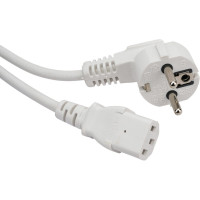 Шнур питания LANMASTER C13-Schuko , 3х0.75, 220В, 10А, белый, 1 метр LAN-PP13/SHA-1.0-WH