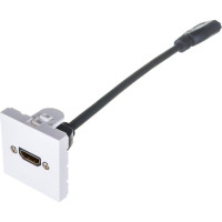 Вставка LANMASTER Mosaic 45x45 с адаптером HDMI , мама-мама, белая LAN-SIP-23HDMI-WH
