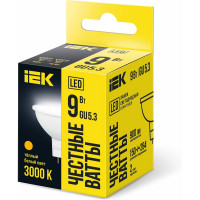 Лампа IEK LED MR16 софит 9вт 230В 3000К GU5.3 LLE-MR16-9-230-30-GU5