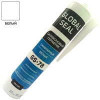 Силиконовый санитарный герметик для ванной и кухни GlobalSeal GS-78, белый, 280 мл 3780111