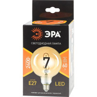 Светодиодная лампа ЭРА F-LED G95-7W-824-E27 spiral gold филамент, шар, спираль, золото, 7Вт, теплый, E27 20/560 Б0047663