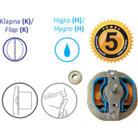 Вентилятор MTG A fi150-H гигротаймер + клапан 31204