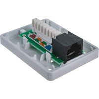 Настенная розетка 1 порт RJ-45, категория 6, белая, TWT-SM1-45/6-WH