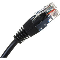 Патч-корд RJ45 - RJ45, 4 пары, UTP, категория 5е, 0.15 м, черный, TWT-45-45-0.15-BK
