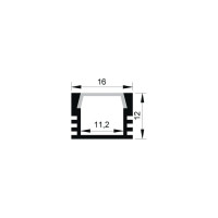 Профиль Jazzway PAL 1612 накладной, 2м, анодированный 1009647