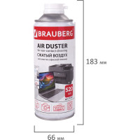 Баллон со сжатым воздухом BRAUBERG для очистки техники, 520 мл 513287