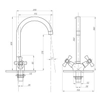Смеситель для кухни FAUZT тип См-МДЦБА FZs-202-07