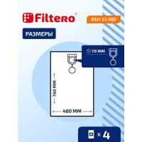 Мешки синтетические BSH 35 IND (4 шт; 50 л) для строительного пылесоса Bosch, Felisatti, Hitachi, Metabo, Milwaukee, Starmix, Интерскол FILTERO 05914