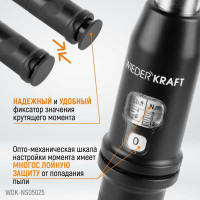 Динамометрический ключ WIEDERKRAFT 5-25 Нм, реверсивная трещотка с квадратом 1/4 WDK-NS05025