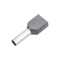 Штыревой втулочный изолированный наконечник KLR KTE 2x4-12 2x4mm2, L=12mm, серый 240012