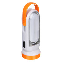 Фонарь аккумуляторный ЕРМАК 2-в-1 17+0,5Вт LED, шнур 220В, солнечн. батарея, пластик, 14,5x5,5см 198-094