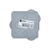 Распределительная коробка EKF КМР-030-031 с крышкой, наружная, 80х80х50 7 мембранных вводов, IP54 розничный стикер plc-kmr-030-031-r