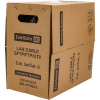 Кабель UTP ExeGate CU 4PR PREMIUM 25 AWG CAT5e 305м внутренний серый 281815