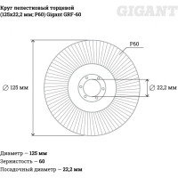 Gigant Круг лепестковый торцевой 125x22,2 GRF-60