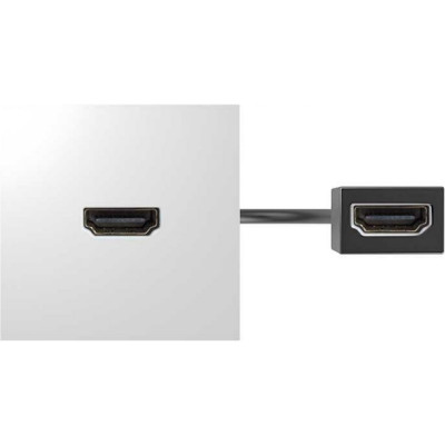 Simon Модуль с адаптером, проходной HDMI мама/мама, белый, 400 40001194-030