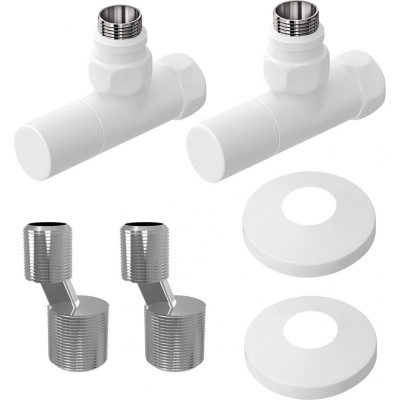 Lemark Комплект подключения с круглыми вентилями, белый LM03412RW