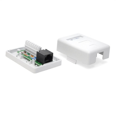 TWT Розетка настенная, 1 порт RJ-45, категория 6, белая, -SM1-45/6-WH