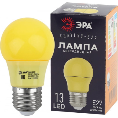 ЭРА ERAYL50E27 LED A503WE27 диод. груша желт., 13SMD, 3W, E27, для белтлайт 10/100/3600 Б0049581