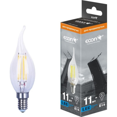 ECON LED CNT 11Вт E14 4200K B35 FIL 921110
