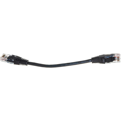 TWT Патч-корд RJ45 - RJ45, 4 пары, UTP, категория 5е, 0.15 м, черный, -45-45-0.15-BK