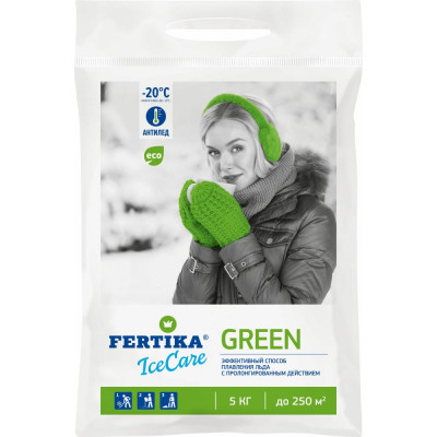 Fertika Реагент противогололедный Icecare Green 5 кг, Ф03461