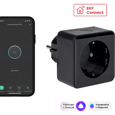 EKF Умная розетка Сonnect PRO Wi-Fi черная RCS-2-WF