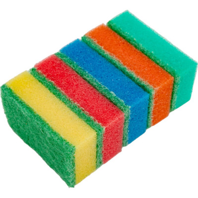 КОШКИН ДОМ Набор губок для мытья посуды МИНИ, 5 шт., 75x45x25 мм     30-09-003