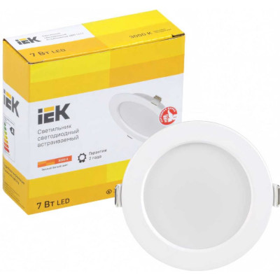 IEK Светильник LED ДВО 1611 белый круг 7Вт 3000К IP20 LDVO0-1611-07-3000-K01