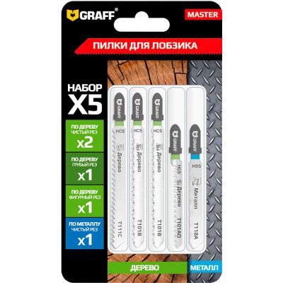 GRAFF Набор для лобзика по дереву и металлу 13201