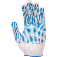 Перчатки хлопчатобумажные с ПВХ FORT 10 класс, 4 нити, 40гр, белые 00-10010831