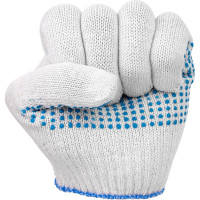 Перчатки хлопчатобумажные с ПВХ FORT 10 класс, 4 нити, 40гр, белые 00-10010831