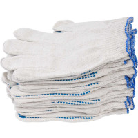 Перчатки хлопчатобумажные с ПВХ FORT 10 класс, 4 нити, 40гр, белые 00-10010831