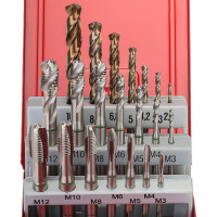 Набор машинных метчиков Ruko M3-M12 мм HSSE-Co5 21пр 245054