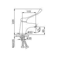 Медицинский смеситель для умывальника FRAP F1054 512284