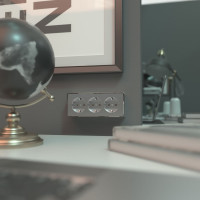 Тройная розетка с заземлением и шторками WERKEL W5073106 a052777