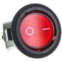 Клавишный круглый выключатель duwi 250V 6А 3с ON-OFF красный с подсветкой RWB-214, SC-214, 26848 2