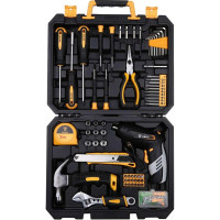 Аккумуляторная отвертка DEKO DKS4FU-Li в кейсе, набор инструментов 112 предметов 063-4153